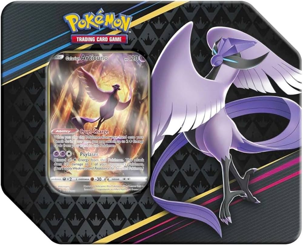 Crown Zenith Tin (Galarian Articuno), 5x Crown Zenith Booster Packs