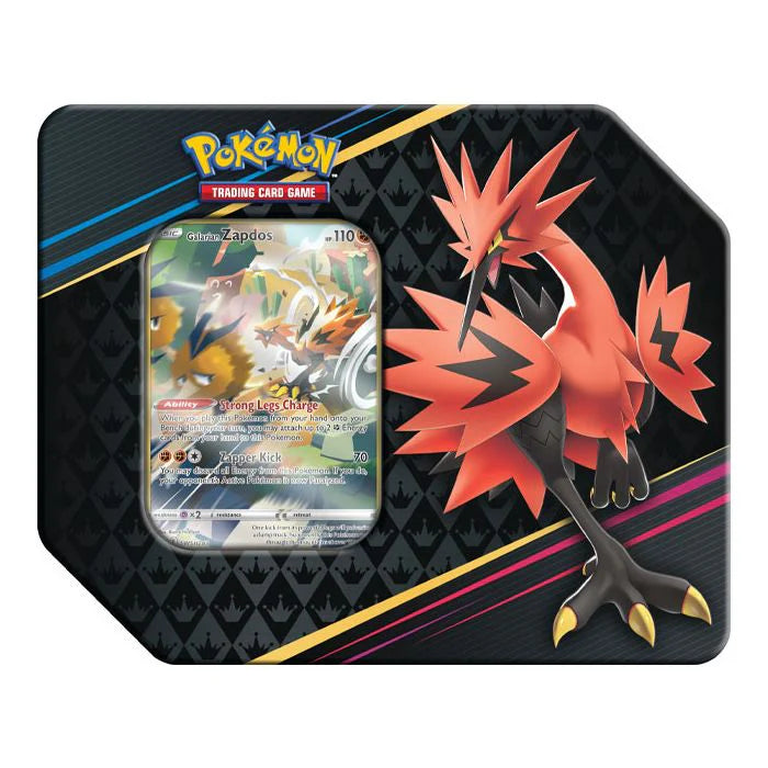 Crown Zenith Tin (Galarian Zapdos), 5x Crown Zenith Booster Packs